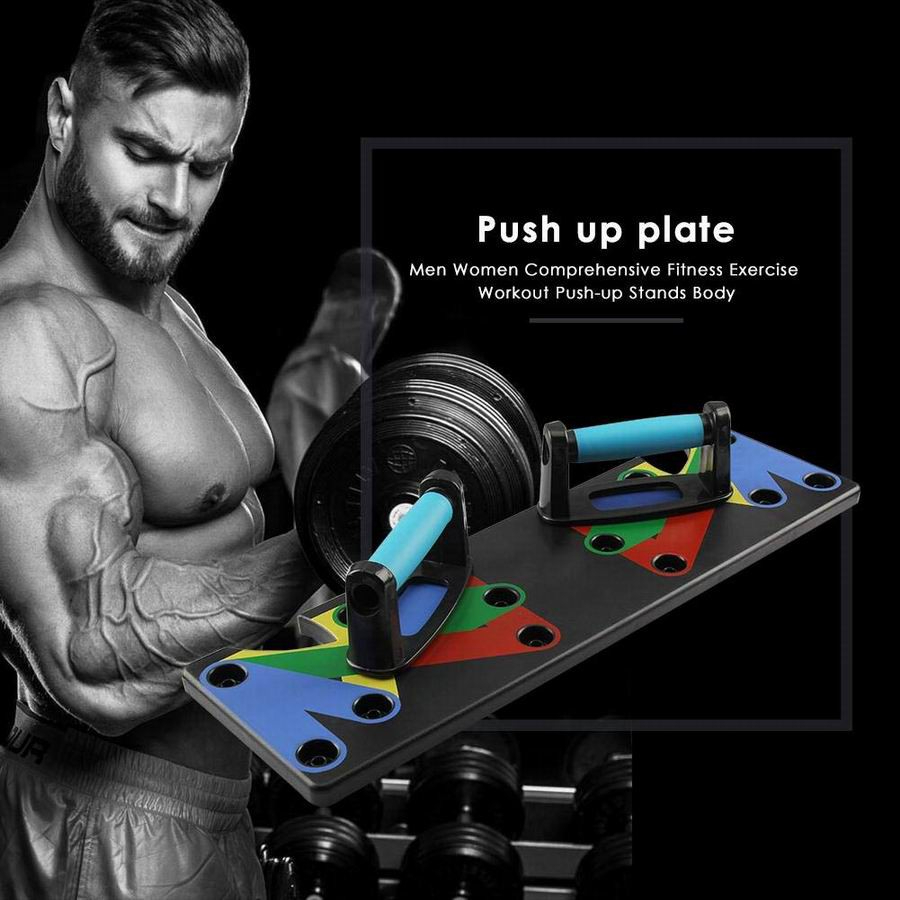 Multifunctional push up board display.