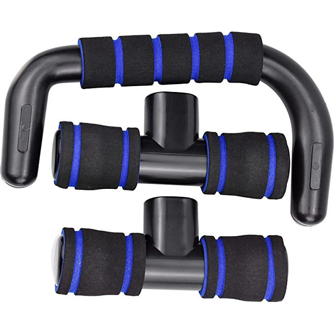Steel push up bar components.