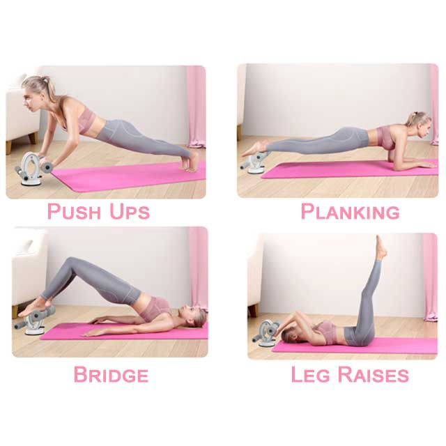 Circular adjustable sit up bar (double rod) - training illustrations