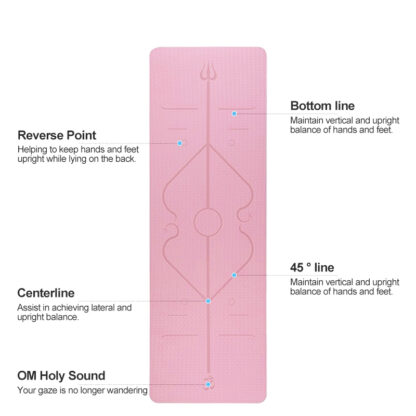 Yoga mat - alignment guiding line